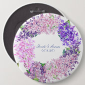 Spring Lilac Blume Blossom-Floral Wedding Button (Vorne & Hinten)