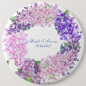 Spring Lilac Blume Blossom-Floral Wedding Button (Vorderseite)