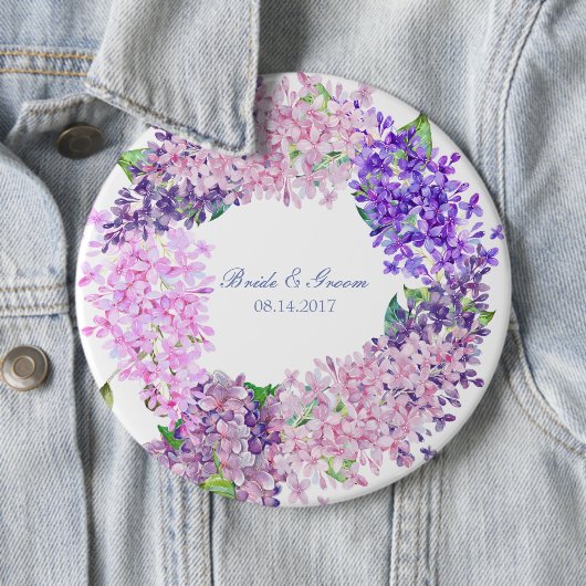Spring Lilac Blume Blossom-Floral Wedding Button (Beispiel)