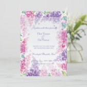 Spring Lilac Blume Blossom-Floral Wedding Einladung (Stehend Vorderseite)