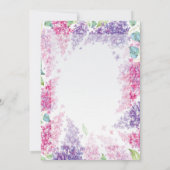 Spring Lilac Blume Blossom-Floral Wedding Einladung (Rückseite)