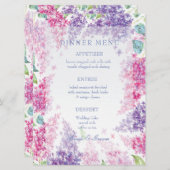 Spring Lilac Blume Blossom-Floral Wedding Menu Menükarte (Vorne/Hinten)