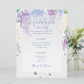 Spring Lilac Blume Blossom-Floral Wedding Menu Menükarte (Stehend Vorderseite)