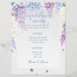 Spring Lilac Blume Blossom-Floral Wedding Menu Menükarte
