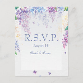 Spring Lilac Blume Blossom-Floral Wedding RSVP Einladungspostkarte