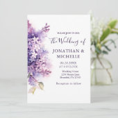 Spring Lilac Blume Christliche Bibelhochzeit Einladung (Stehend Vorderseite)