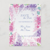 Spring Lilac Blume Floral Wedding SPEICHERN das Da Ankündigungspostkarte (Vorderseite)