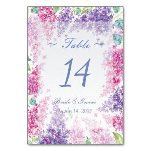 Spring Lilac Blume Floral Wedding Tischnummer