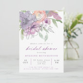 Spring Lilac Floral Brautparty Einladung (Stehend Vorderseite)