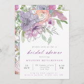 Spring Lilac Floral Brautparty Einladung (Vorne/Hinten)