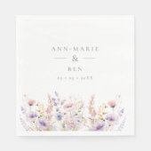 Spring Lilac Wildblumen Hochzeit Serviette (Vorderseite)