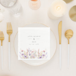 Spring Lilac Wildblumen Hochzeit Serviette