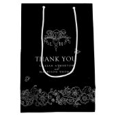 Spring Lilie Black Hochzeit Weiß vielen Dank Mittlere Geschenktüte (Rückseite)