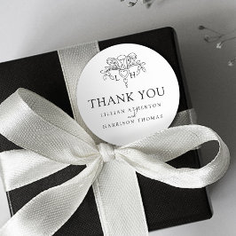 Spring Lilie elegante Hochzeit danke Runder Aufkleber