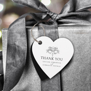 Spring Lilie elegante Mono Hochzeit vielen Dank Geschenkanhänger