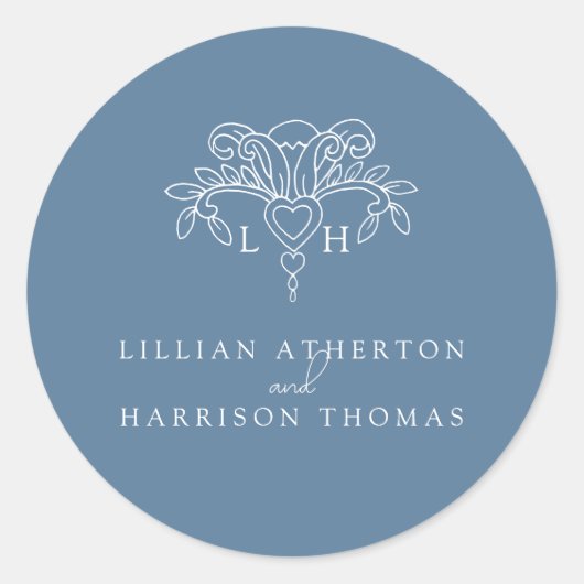 Spring Lilie Hochzeit danke Ihnen blauen Gefallen Runder Aufkleber (Vorderseite)