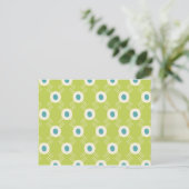 Spring Lime Green Blue Circles Mother Day Gift Postkarte (Stehend Vorderseite)
