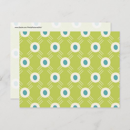 Spring Lime Green Blue Circles Mother Day Gift Postkarte (Vorne/Hinten)