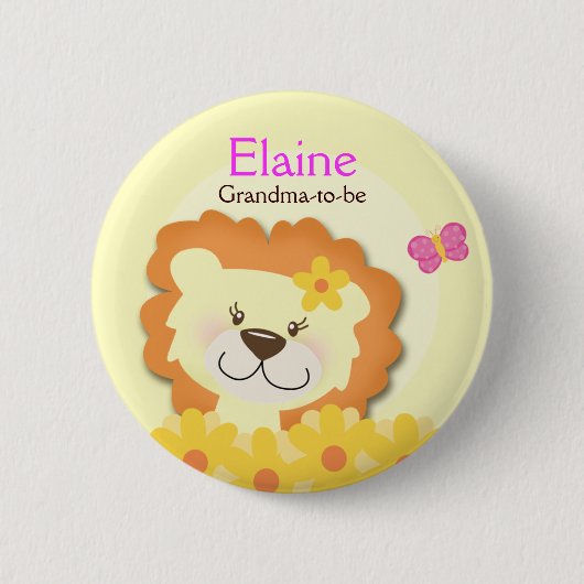 Spring Lion (Gelb) NAME TAG Custom Button (Vorderseite)