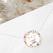 Spring Little Wildblume Geburtstagsparty Runder Aufkleber