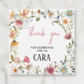 Spring Little Wildblume Geburtstagsparty Square Geschenkanhänger (Vorderseite)