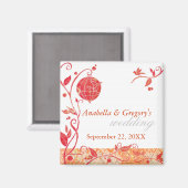 Spring Love Birds Cage Hochzeit speichern das Datu Magnet (Vorderseite/Rückseite)