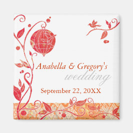 Spring Love Birds Cage Hochzeit speichern das Datu Magnet