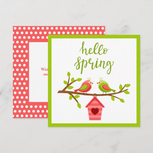 Spring Lovebirds Card (Vorne/Hinten)