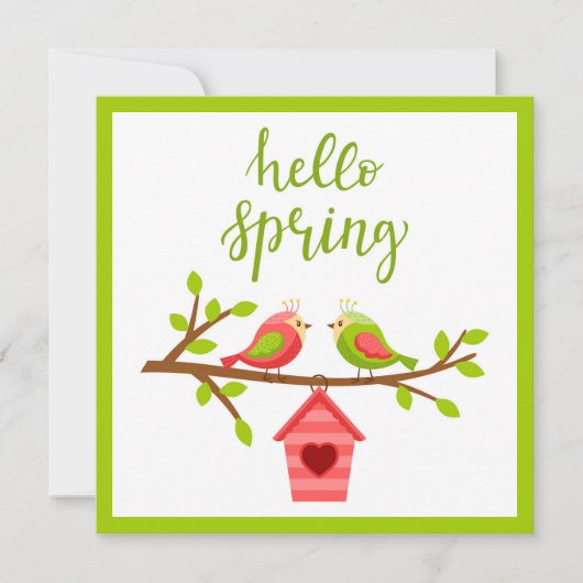 Spring Lovebirds Card (Vorderseite)
