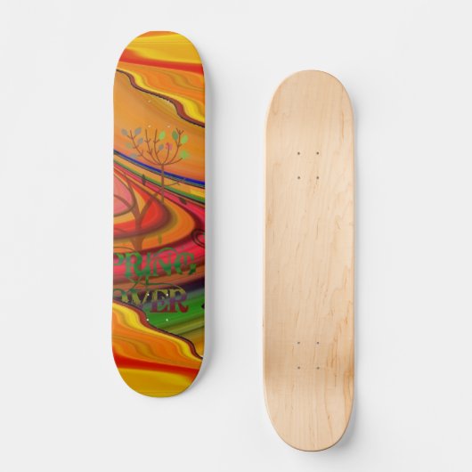 Spring Lover Abstrakt Art Skateboard (Vorderseite)