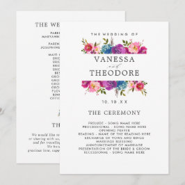 Spring Lush Bouquet Hochzeitsprogramm Einladung