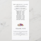 Spring Lush Bouquet Hochzeitsprogramm Menükarte (Rückseite)