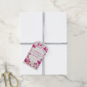 Spring Magenta Garden Hochzeit der Blumen Geschenkanhänger (Mit Garn)