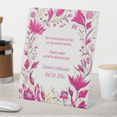 Spring Magenta Garden Hochzeit der Blumen Sockelschild (In Situ)