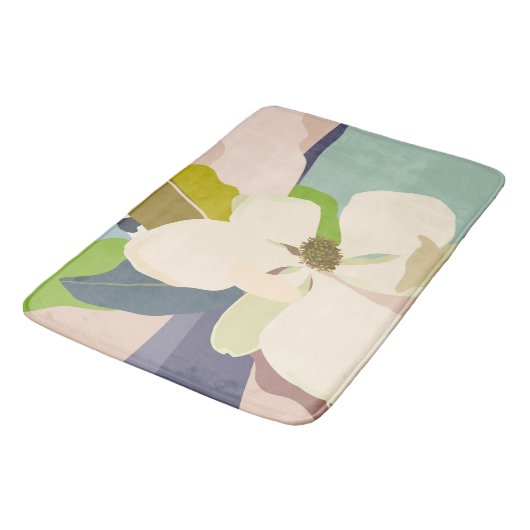 Spring Magnolia Color Blocks Florist Badematte (Schrägansicht)
