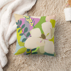 Spring Magnolia Color Blocks Florist Kissen