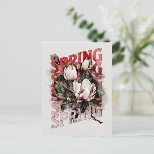 Spring Magnolias Postkarte (Stehend Vorderseite)