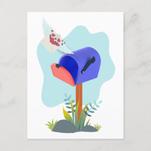Spring Mailbox Airmail Postkarte
