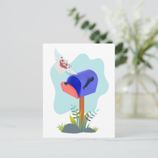 Spring Mailbox Airmail Postkarte (Stehend Vorderseite)