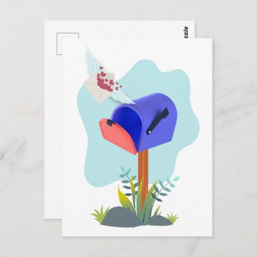 Spring Mailbox Airmail Postkarte (Vorne/Hinten)