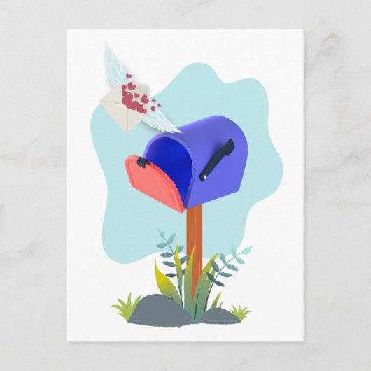 Spring Mailbox Airmail Postkarte (Vorderseite)