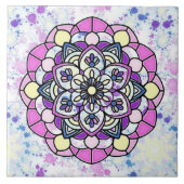 Spring Mandala A Keramik Tile Fliese (Vorderseite)