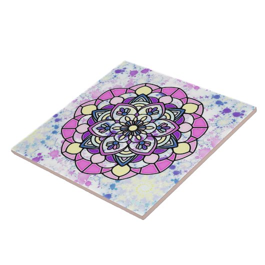 Spring Mandala A Keramik Tile Fliese (Seite)