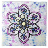 Spring Mandala B Keramik Tile Fliese (Vorderseite)