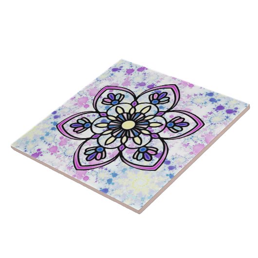 Spring Mandala B Keramik Tile Fliese (Seite)