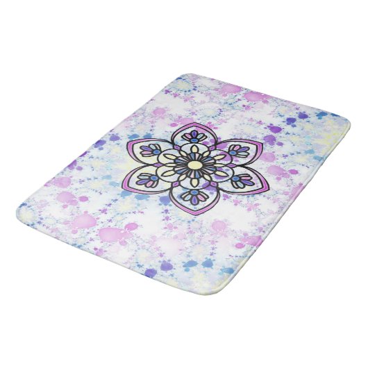 Spring Mandala Bath Mat Badematte (Schrägansicht)