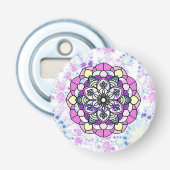 Spring Mandala Button Bottle Opener Flaschenöffner (Vorderseite)