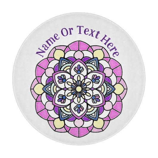 Spring Mandala Cutting Board Schneidebrett (Vorderseite)