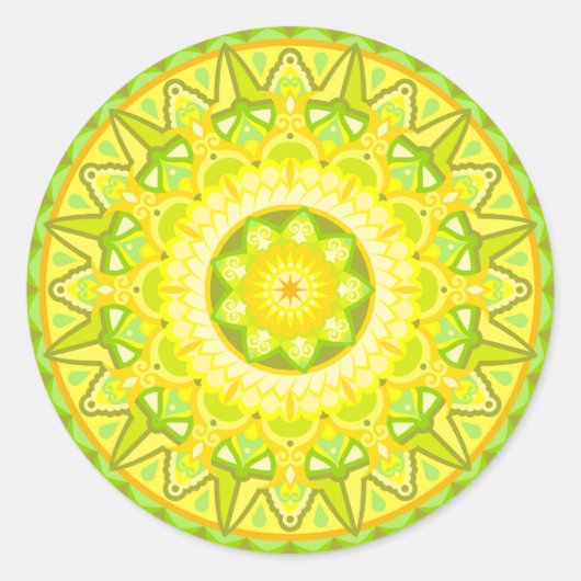 Spring Mandala Runder Aufkleber (Vorderseite)
