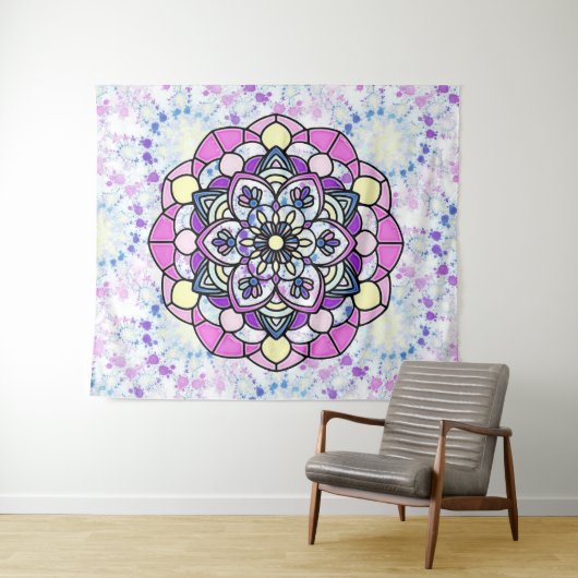 Spring Mandala Tapestry Wandteppich (Beispiel (Horizontal))